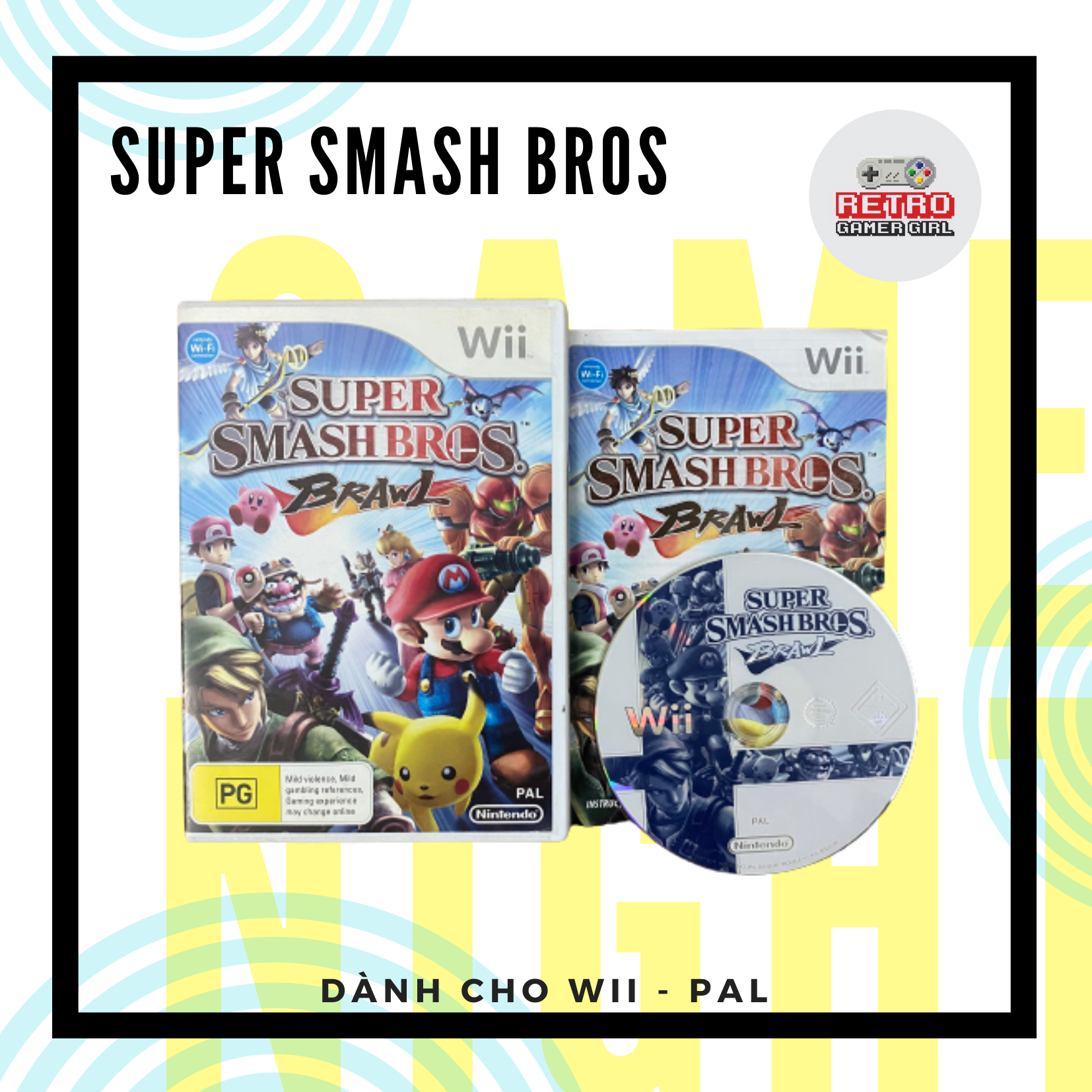 Đĩa game Super Smash Bro Wii hệ PAL