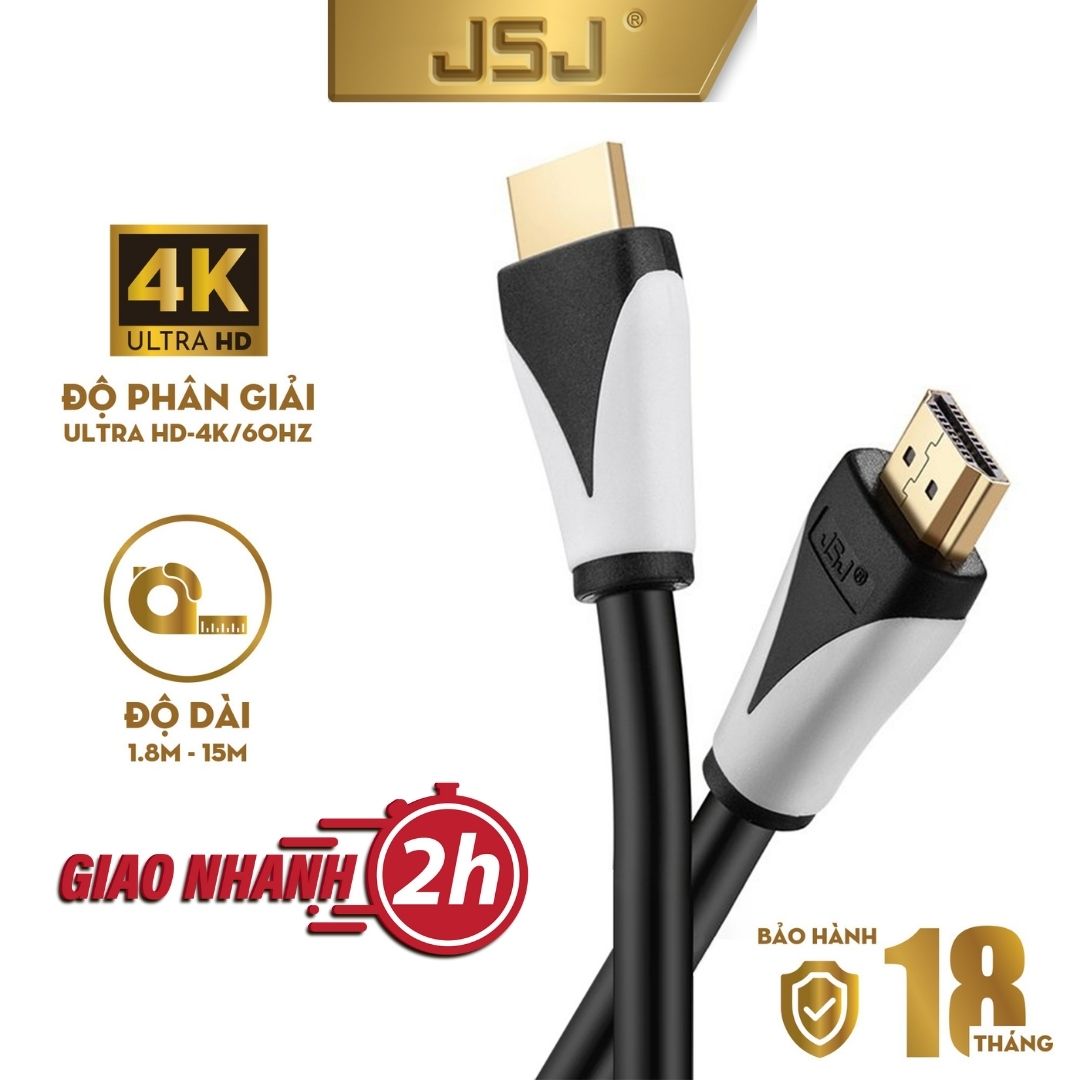 Cáp HDMI JSJ Verision 2.0 kết nối TV laptop máy chiếu cho hình ảnh sắc nét chất lượng cao hỗ trợ 4K 3D