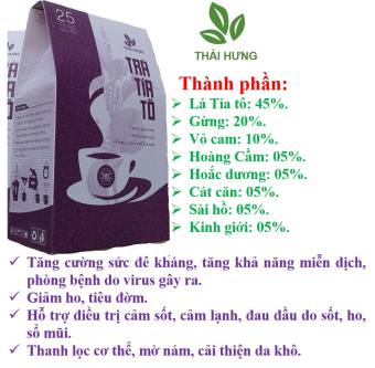 Trà Tía Tô 125g Thái Hưng giúp giải cảm, chống mệt mỏi, thanh lọc cơ thể