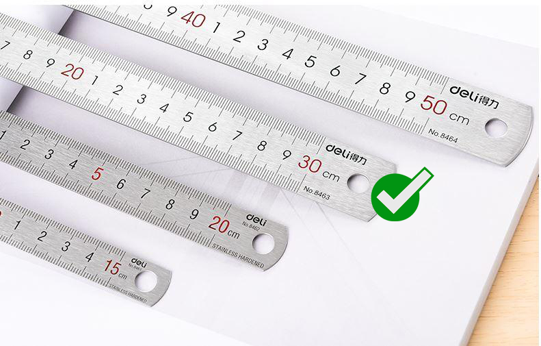 Thước kẻ sắt 15cm, 20cm, 30cm