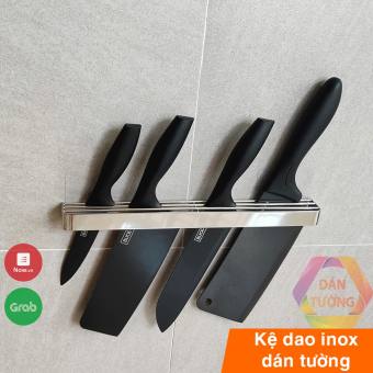 Kệ treo để dao dán tường bằng inox 3 ngăn dài 30cm - Kệ để dao dán tường,giá cài dao ,kệ treo dao nhà bếp inox 304 cao cấp