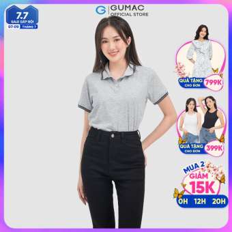 Áo thun nữ có cổ GUMAC ATC07002 , Áo thun polo phối bo