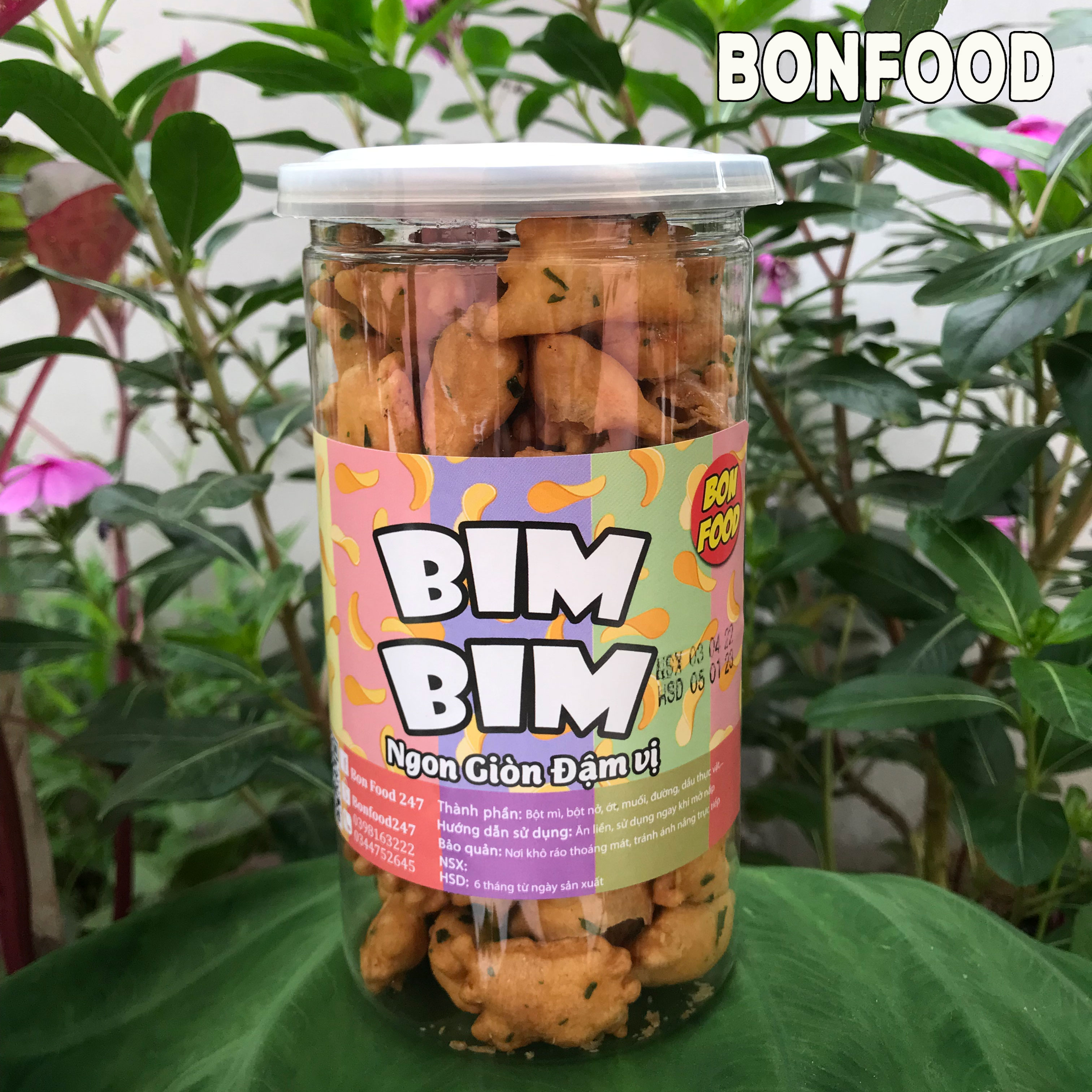 Bim bim snack cua hành Bon Food hộp 150g ngon giòn , bim bim snack cua ăn vặt vừa ngon vừa rẻ