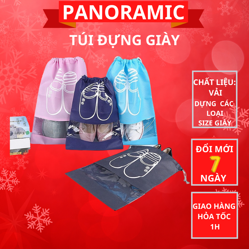 Túi đựng giày dép du lịch, túi dây rút bằng vải chống nước chống bụi bẩn