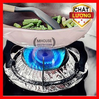 Combo 10 Tấm Giấy Bạc Lót Bếp Ga Tiện Dụng Size 23 cm,  Chắn Dầu Bụi