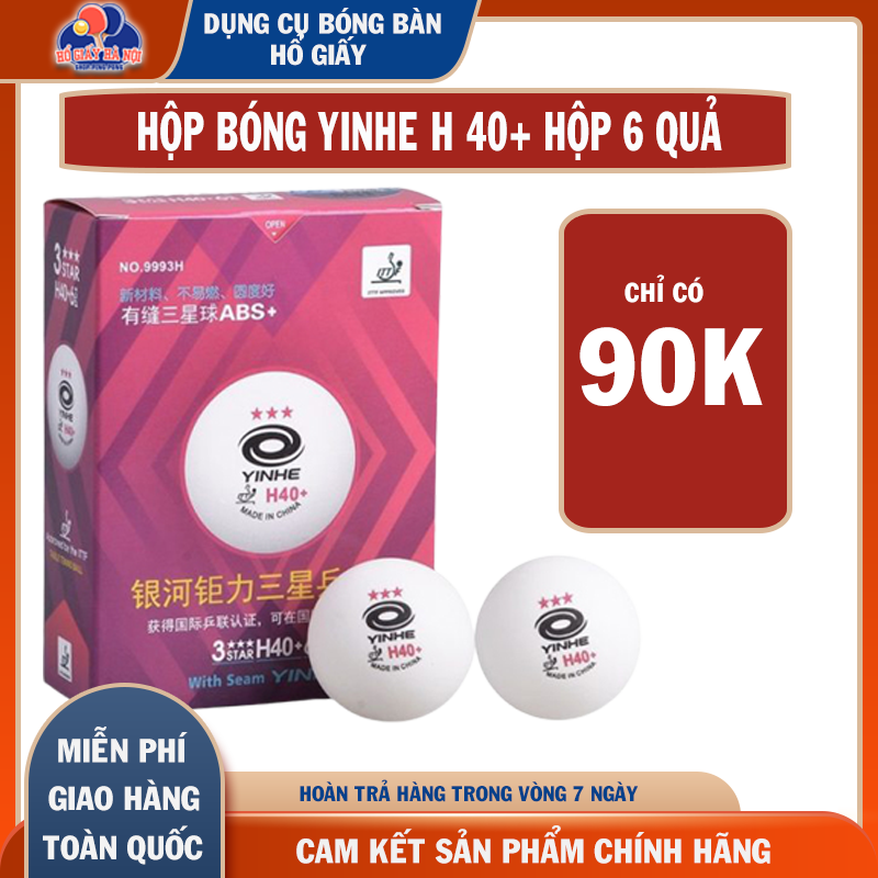 Bóng yinhe hồng h40+ 3 sao abs 6 quả/1 hộp bóng thi đấu