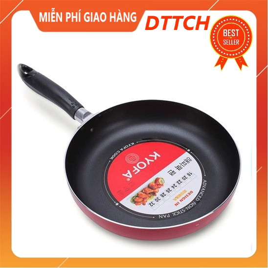 [ĐỦ SIZE 22-24-26-28-30CM] Chảo chống dính cạn lòng Kyofa 1 quai công nghệ Hàn Quốc đủ size chọn từ 22cm đến 30cm Hàng y hình