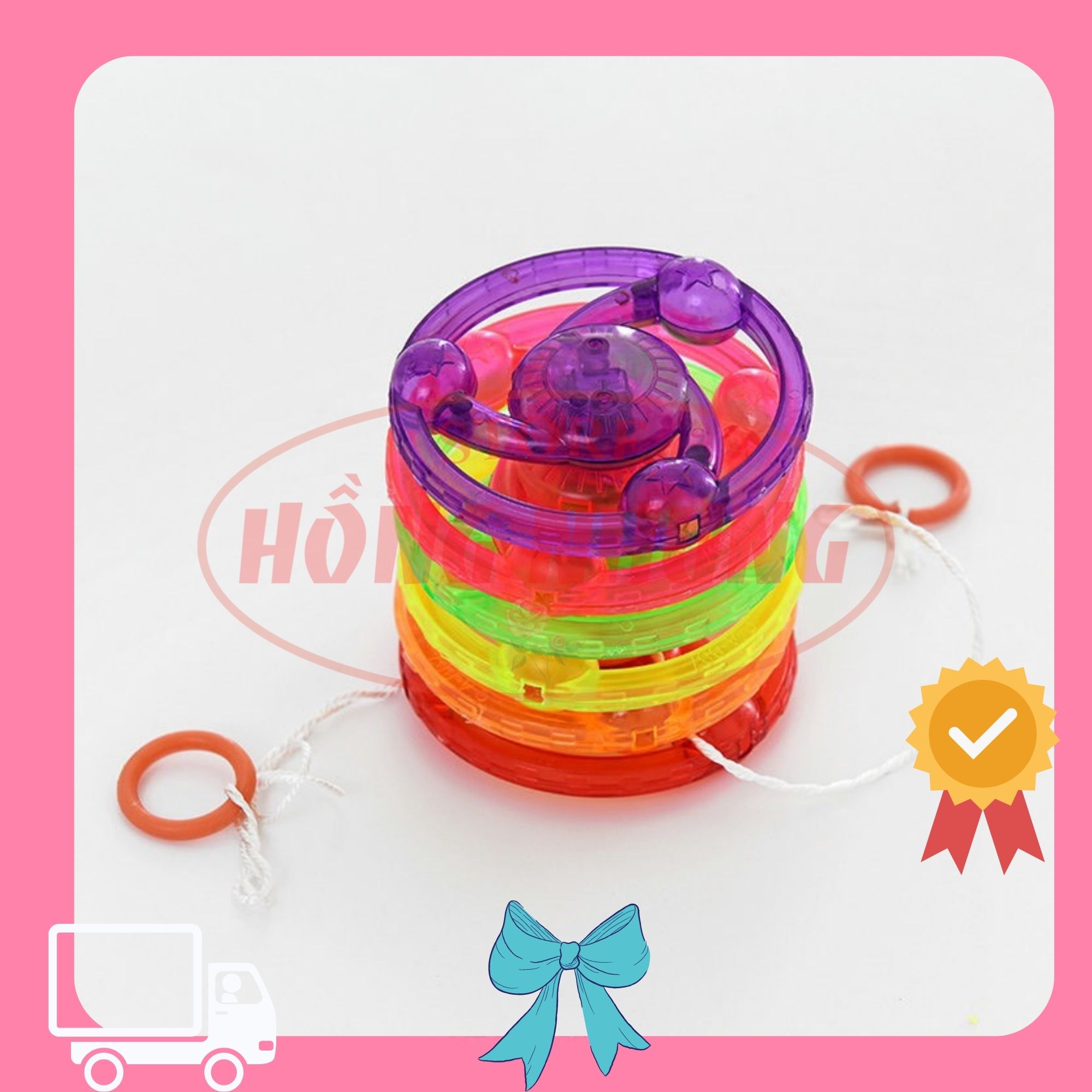 Đồ Chơi Bánh Xe Con Quay Kéo Dây Cót Có Đèn Phát Sáng Độc Đáo Dành Cho Các Bé