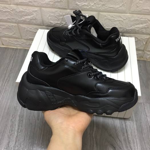 Giày thể thao hàn quốc nam nữ M.L.B full đen NY trắng