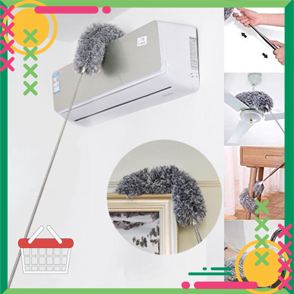 Chổi quét trần nhà gấp gọn điều chỉnh độ cao, lau bụi trần, quét màng nhện, dọn dẹp nhà cửa Haunestore6868