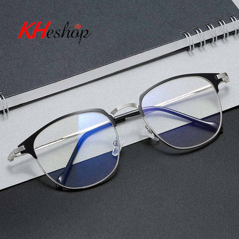 Gọng Kính Cận Retro Kim loại thiết kế hình bầu dục đẹp mắt Siêu Phẩm kính 0 độ 2022 mã Y3007 - kheshop