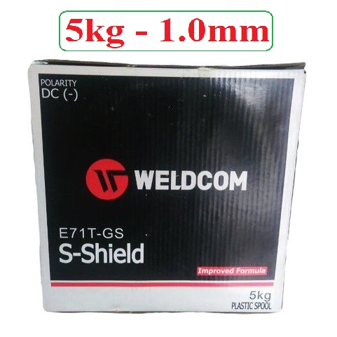 (5kg-1.0mm) Dây hàn Mig E71T-GS hãng WELDCOM 5kg, Hàn mig không khí trên các vật liệu sắt, kẽm (ko phù hợp hàn inox)
