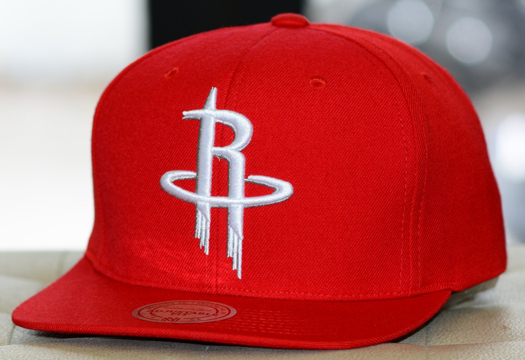Nón snapback chính hãng Mitchell & Ness ,mũ NBA team logo snapback,M&N Houston Rockets Domestic Team Ground,snapback màu đỏ chữ R