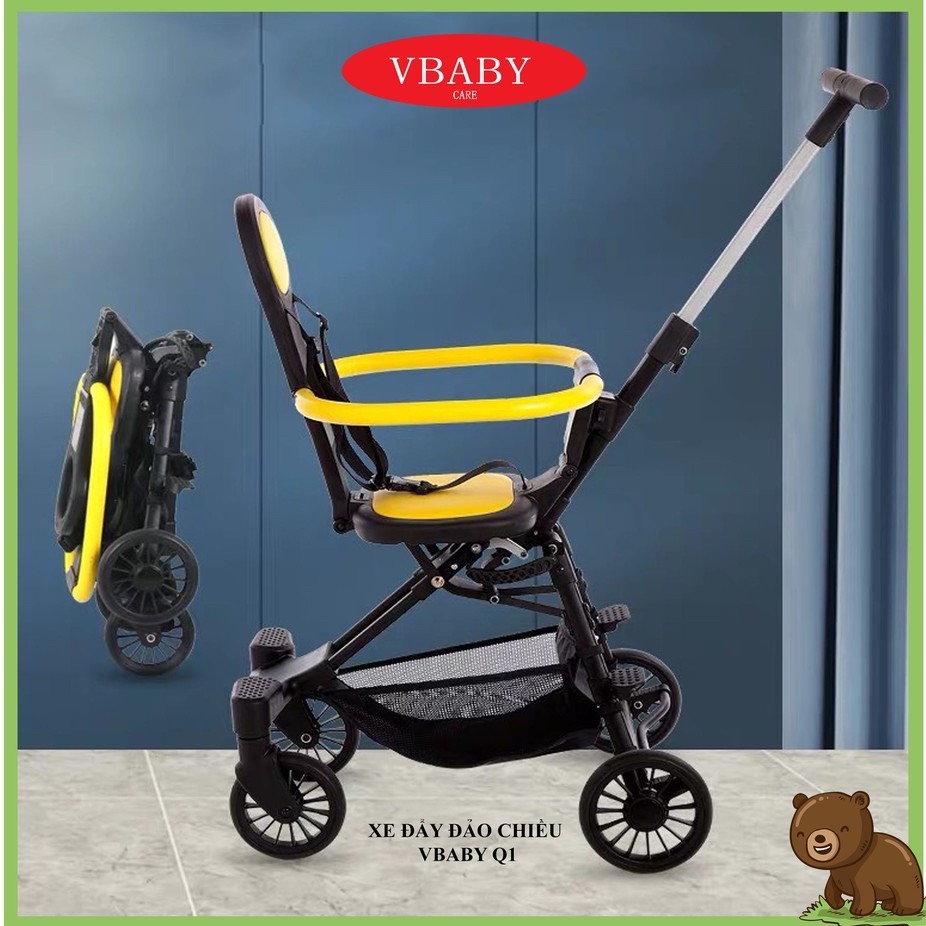 Xe đẩy đảo chiều gấp siêu gọn q2, xe đẩy gấp gọn du lịch cho bé