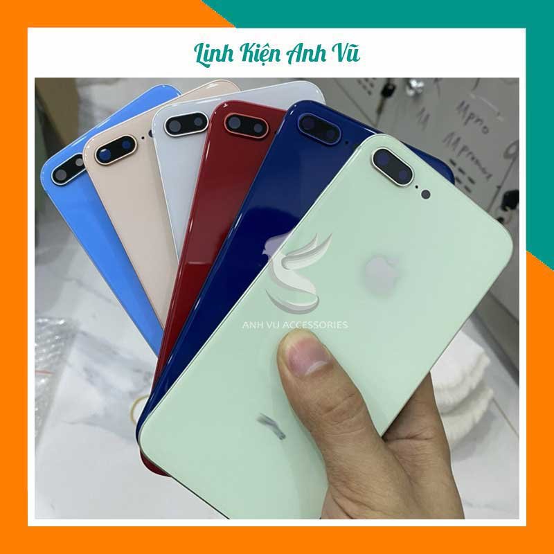 Vỏ độ 8Plus viền vuông lưng kính , tặng kèm bộ nút + Khay sim [Tặng thêm siu dán pin]