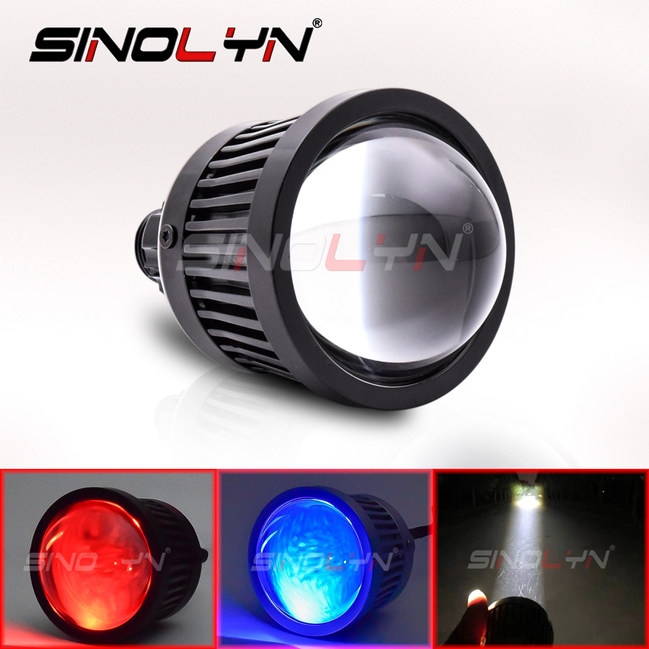 Sinolyn Đèn Sương Mù LED Đèn Xe Hơi Ống Kính Chùm Cao Cho H7 H4 9005 9006 Đèn Pha LED Mắt Quỷ K3 5000K Sản Phẩm Xe Máy Tự Làm