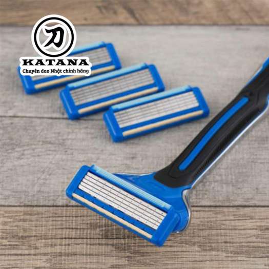 Dao cạo râu Nhật Bản 5 lưỡi cao cấp Axia kèm thêm 5 đầu thay - Bảo hành 12 tháng