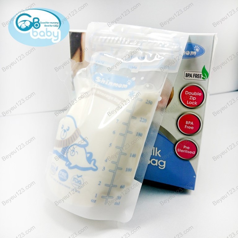 rẻ vô địch 10 túi - hộp 50 túi trữ sữa mẹ 250ml shinmom s50v công nghệ 8