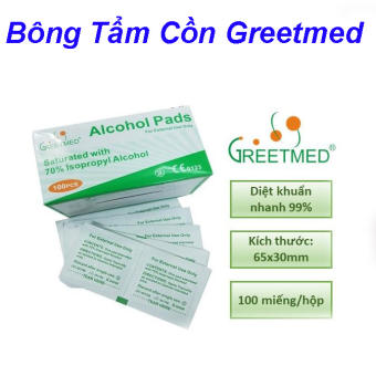 Bông Tẩm Cồn Greetmed - Gạc Tẩm Cồn
