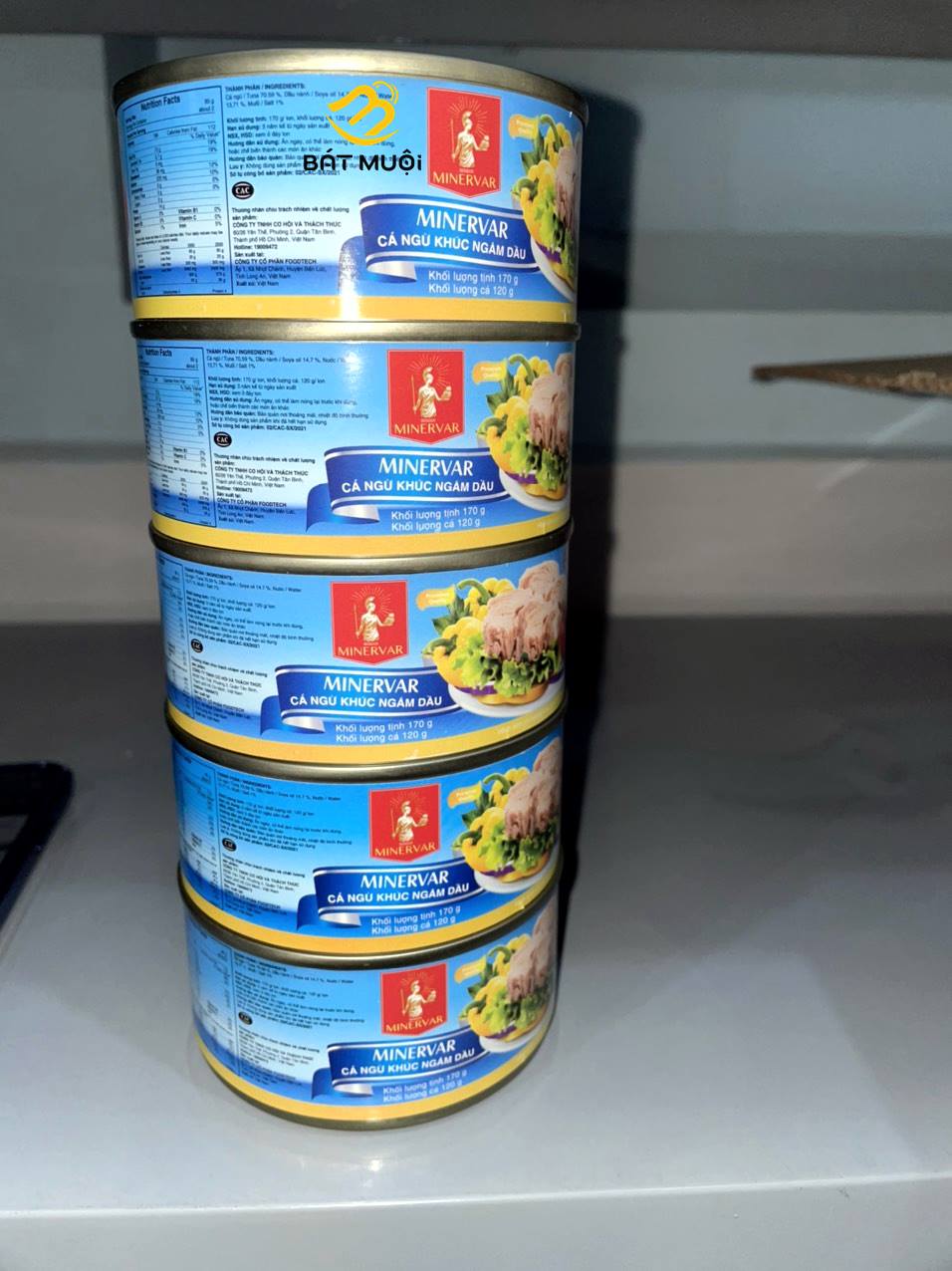 Hộp cá ngừ ngâm dầu minervar 170g - tạp hóa bát muội