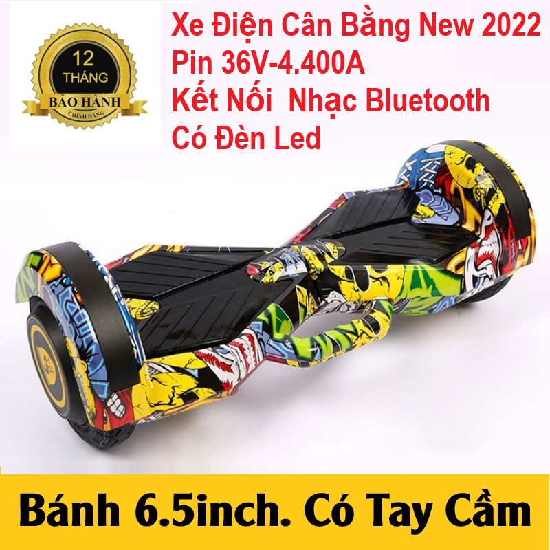 Xe Điện Cân Bằng Bánh 6.5inch Chính Hãng. Mẫu Mới 2022 (Kết Nối Nhạc Bluetooth + Có Đèn Led)