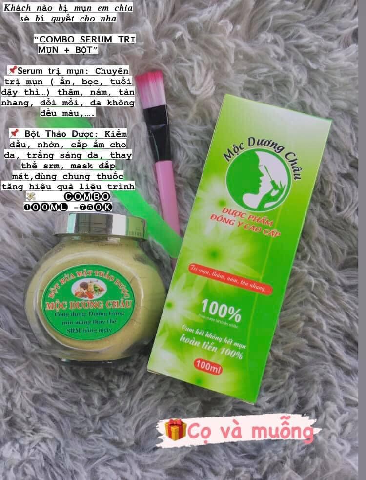 Combo Serum tái tạo da và Bột Rửa Mặt Mộc Dương Châu 30ml