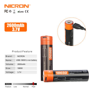 Pin Nicron 18650 Dung lượng cao 2600mAh sử dụng trên Pin N8 / B70 / B70plus / N8F / B60 / H25 / B71 / N6 / B200 / F81 NRB-L2600