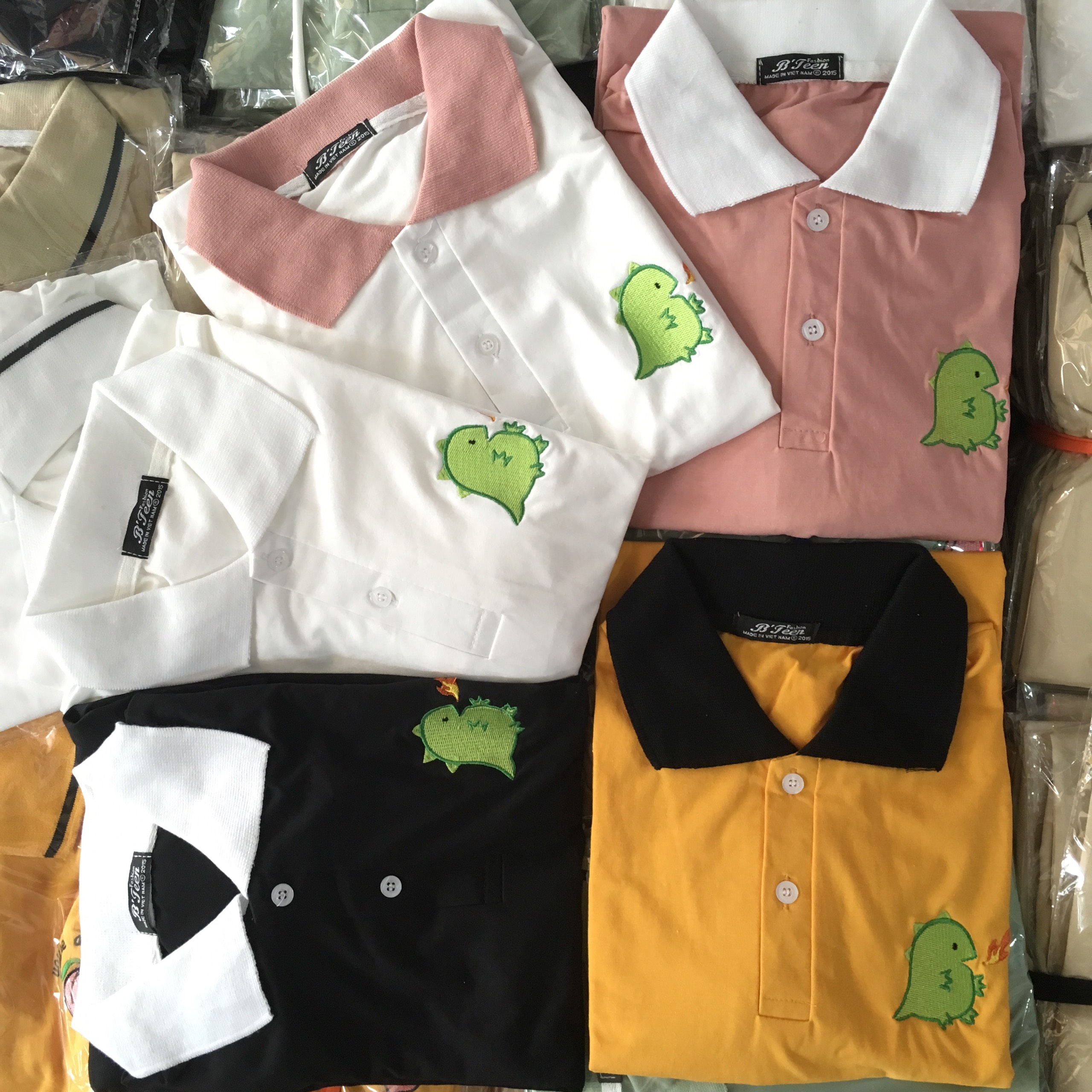 Áo thun polo unisex 100% hình thật B'teen khủng lông khè lửa