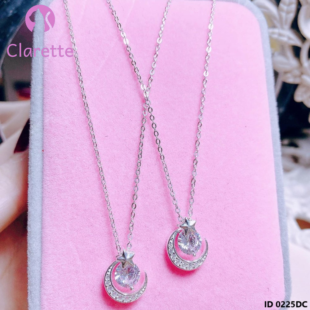 Dây chuyền bạc mặt hình trăng sao Clarette 0225DC