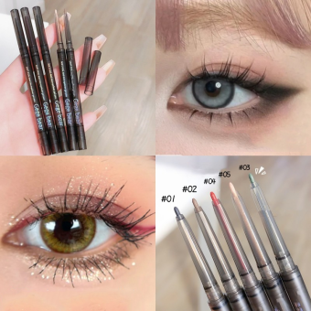 Gege gấu Gel kẻ mắt siêu mỏng mềm kẻ mắt bút chì nhanh khô bền lâu không thấm nước không thấm mồ hôi màu đen mờ màu nâu mắt Bút kẻ mắt trang điểm