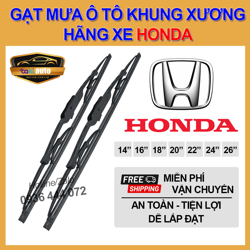 [FREESHIP] Cần gạt nước mưa trước Honda CR-V, HR-V City, Brio, Civic, Accord, Legend, Clarity, Ridgeline, cần gạt mưa, lưỡi gạt mưa, thanh chổi gạt mưa, gạt cực sạch êm