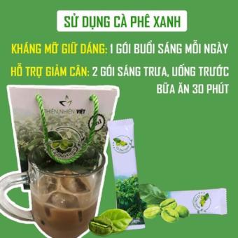 Cà phê xanh THIÊN NHIÊN VIỆT kháng mỡ giảm béo - Hộp 10 gói