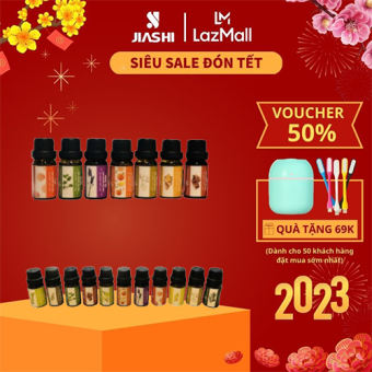 Tinh dầu thiên nhiên Jiashi xông thơm phòng, đuổi muỗi côn trùng lọ 10ml 4 mùi quế, cafe, sả chanh, lavender - XTD01