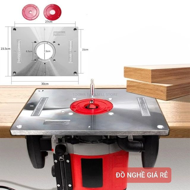 Tấm gá máy phay gỗ cầm tay mặt đế máy phay bàn cốt 6-12ly7 dụng cụ đồ nghề làm mộc diy