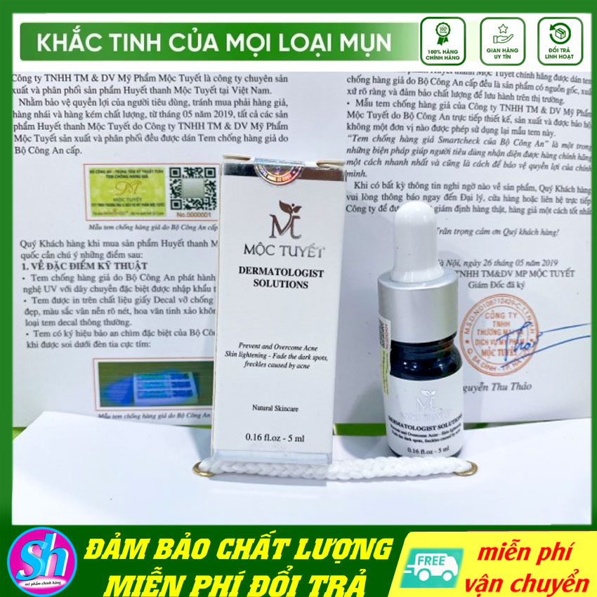 Tinh chất serum mụn thâm mờ sẹo tái tạo dưỡng trắng da căn mịn se khít lỗ chân lông giảm nám tàn nhang ngừa lão hóa chống nắng Huyet Thanh Mộc Tuyết 5ml [chính hãng]