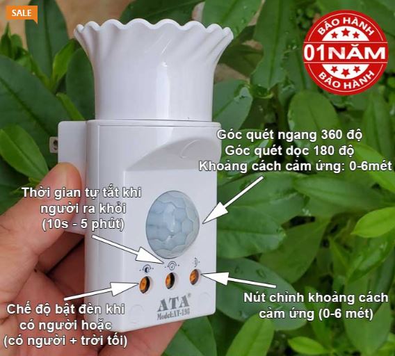 Ổ cắm đui đèn cảm ứng ata 193 .hàng chính hãng , bảo hành 12 tháng