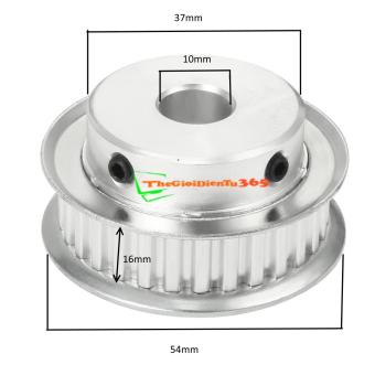 Pulley Bánh Răng Nhôm 5M30 30 Răng Bản  Đai 16MM Trục 10MM