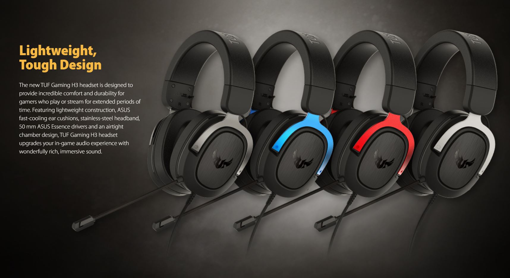 ASUS TUF Gaming H3 Stereo Gaming Headset with 7.1 Surround Sound