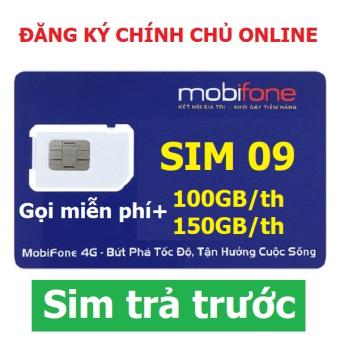 Sim 4G Mobifone Đầu số 09 - Gói 100GB/tháng, 150GB/tháng - SIM TRẢ TRƯỚC - Đăng ký đúng chủ- Sim chưa kích hoạt