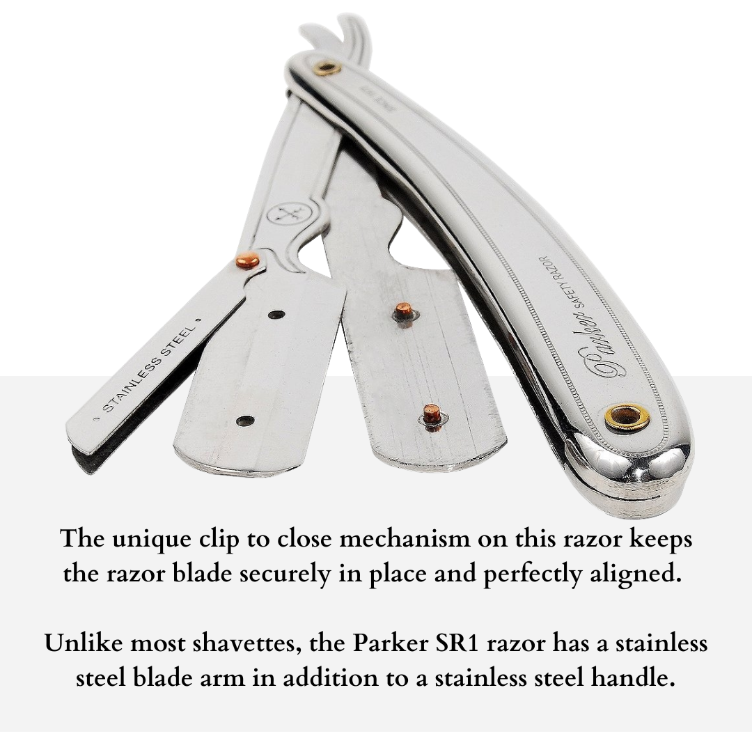 Parker SR1 Stainless Steel Straight Edge Razor-SGPOMADES