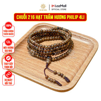 Chuỗi vòng tay 216 hạt trầm hương Philip phong thủy cao cấp Sơn Mộc Hương