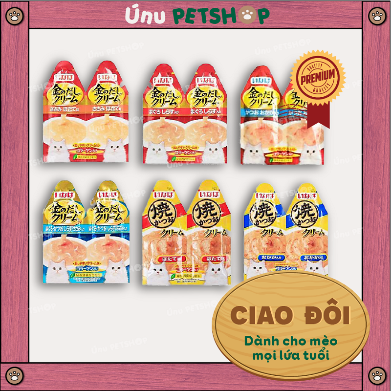 10 gói đôi súp thưởng ciao inaba cho mèo mix vị ngẫu nhiên - ú nu pet shop