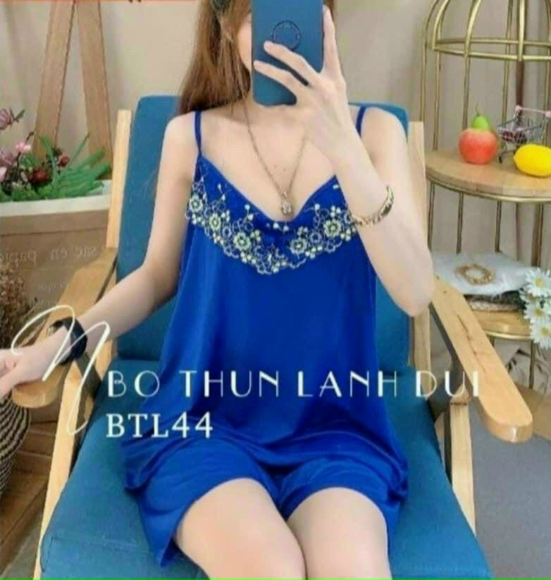 Đồ bộ thun lạnh đùi dây phối ren freesize dưới 60kg