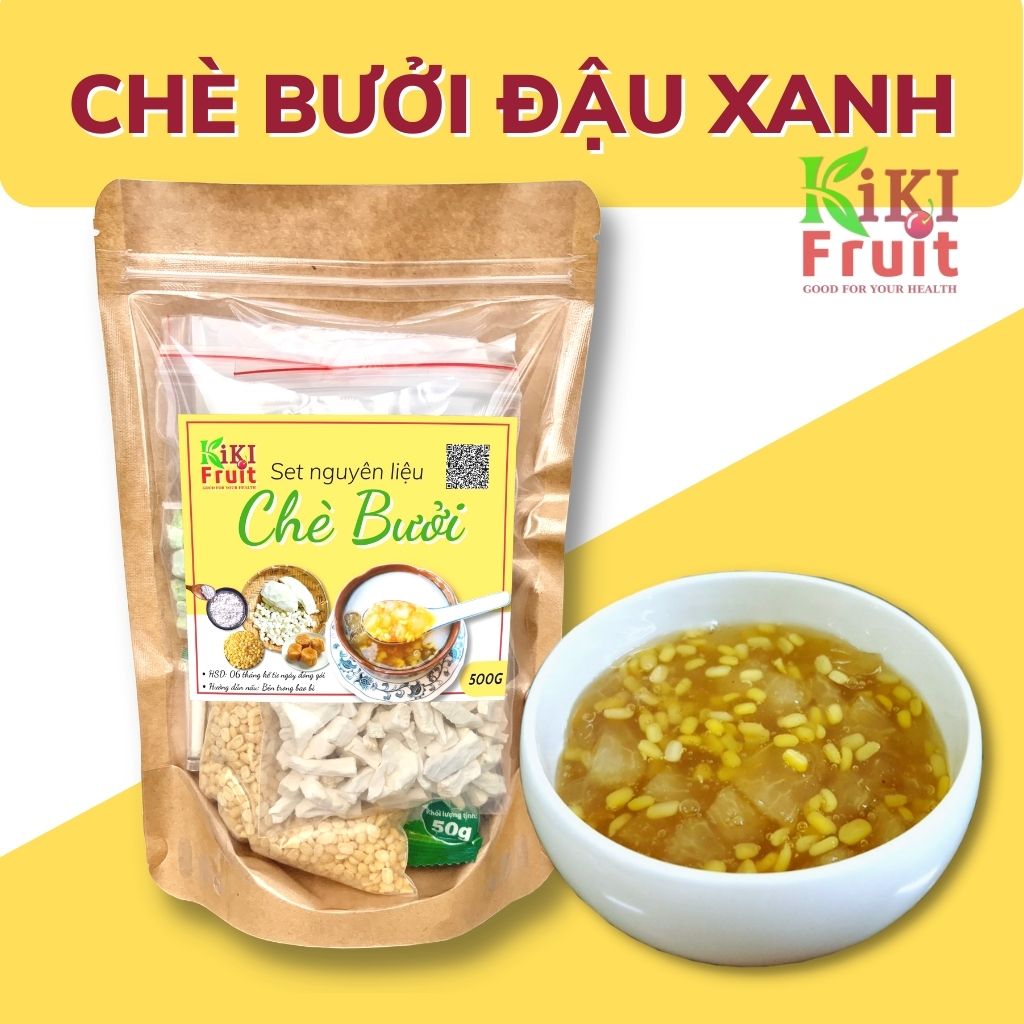 Chè Bưởi Set Nguyên Liệu Nấu Chè Bưởi Đậu Xanh 500G Thơm Ngon Dễ Làm - KiKi Fruit