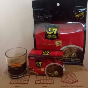 Combo Cafe G7 Hòa Tan Đen (Bịch 100 gói + hộp 15 gói x 2g) tặng ly Cafe Trung Nguyên