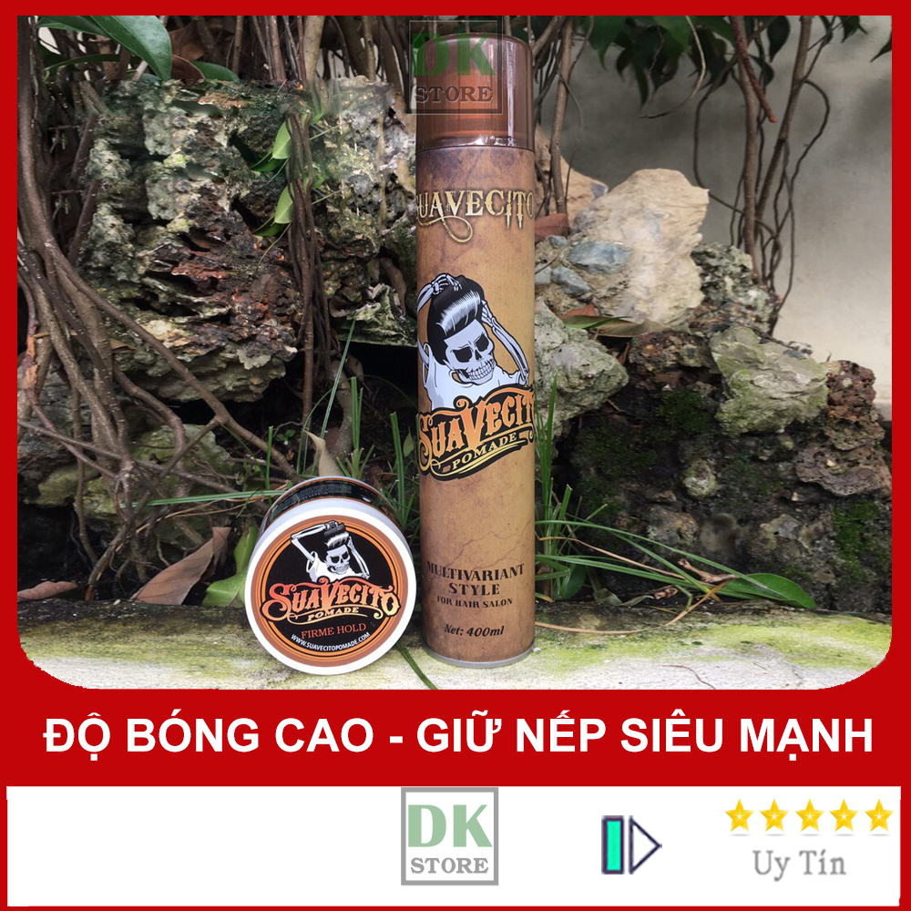 Combo gôm + sáp vuốt tóc suavecito - giữ nếp siêu mạnh - 420ml, 113gram