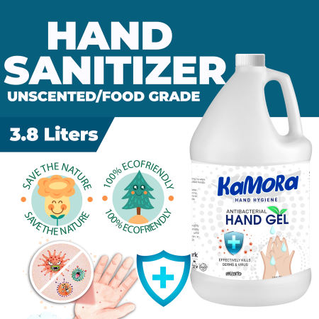 Kamora Unscented Hand Sanitizer, 70% Alcohol Antiseptic Gel