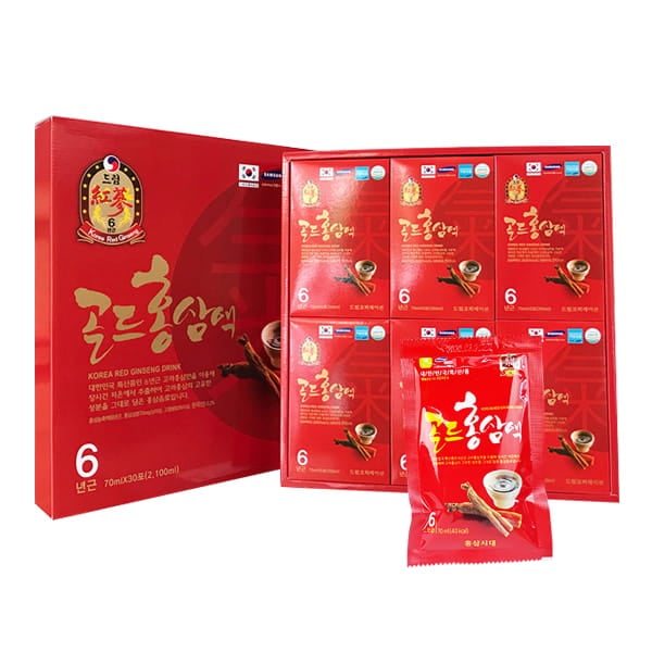 Nước Uống Hồng Sâm 6 Năm Tuổi (Hộp có quai xách) - Korea Red Ginseng Daeyoung Hàn Quốc (70 ml x 30 gói)