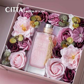 CITTA Hộp Quà Tinh Dầu Thơm Khuếch Tán Mạ Vàng, Hoa Xà Phòng - Quà Tặng Ý Nghĩa Cho Người Yêu Thương