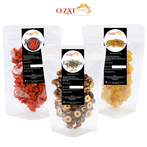 Combo trà dưỡng nhan kỷ tử long nhãn táo đỏ lát o.zat food mỗi loại 100g